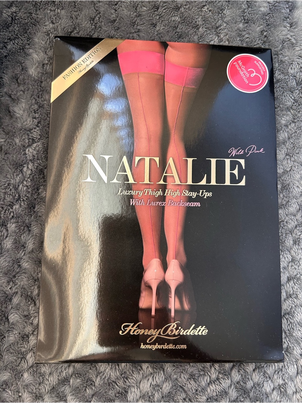 Honey Birdette Natalie Luxury Thigh High Stay-Ups in Pink Stockings